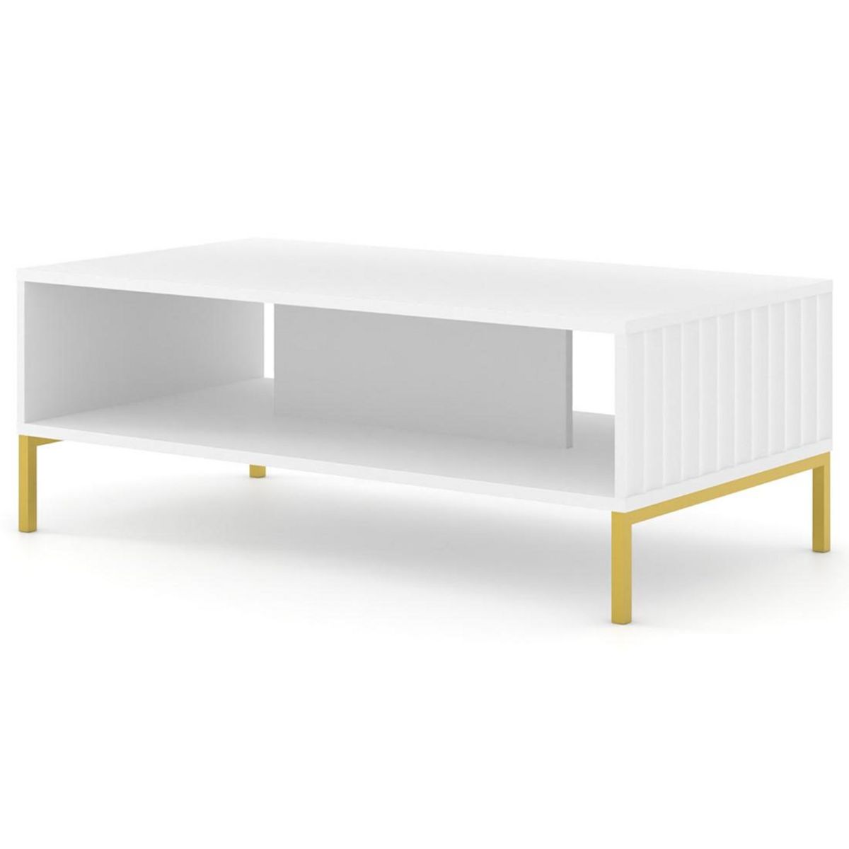 BEST MOBILIER Lara - table basse - pieds dorés - 90 cm