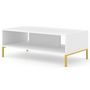 Voir la diapositive 1 : BEST MOBILIER Lara - table basse - pieds dorés - 90 cm