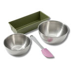 ZENKER Set de 4 ustensiles de pâtisserie moule à gâteau 2 bols et spatule Zenker Green Vision