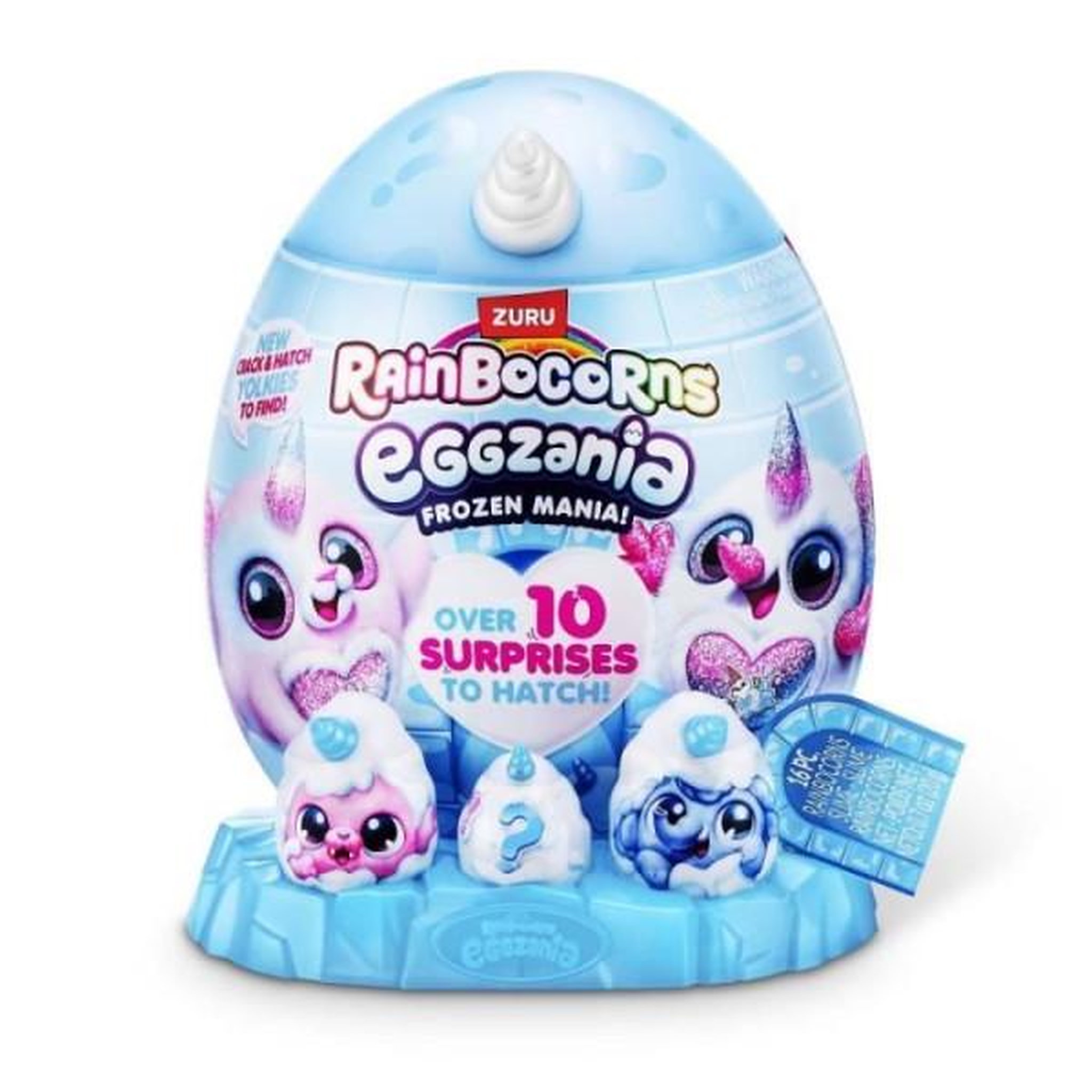 Voir la diapositive 2 : ZURU oeuf surprise peluche - RAINBOCORNS - Eggzania Frozen Mania - Theme givré - Peluche a découvrir - Accessoires inclus