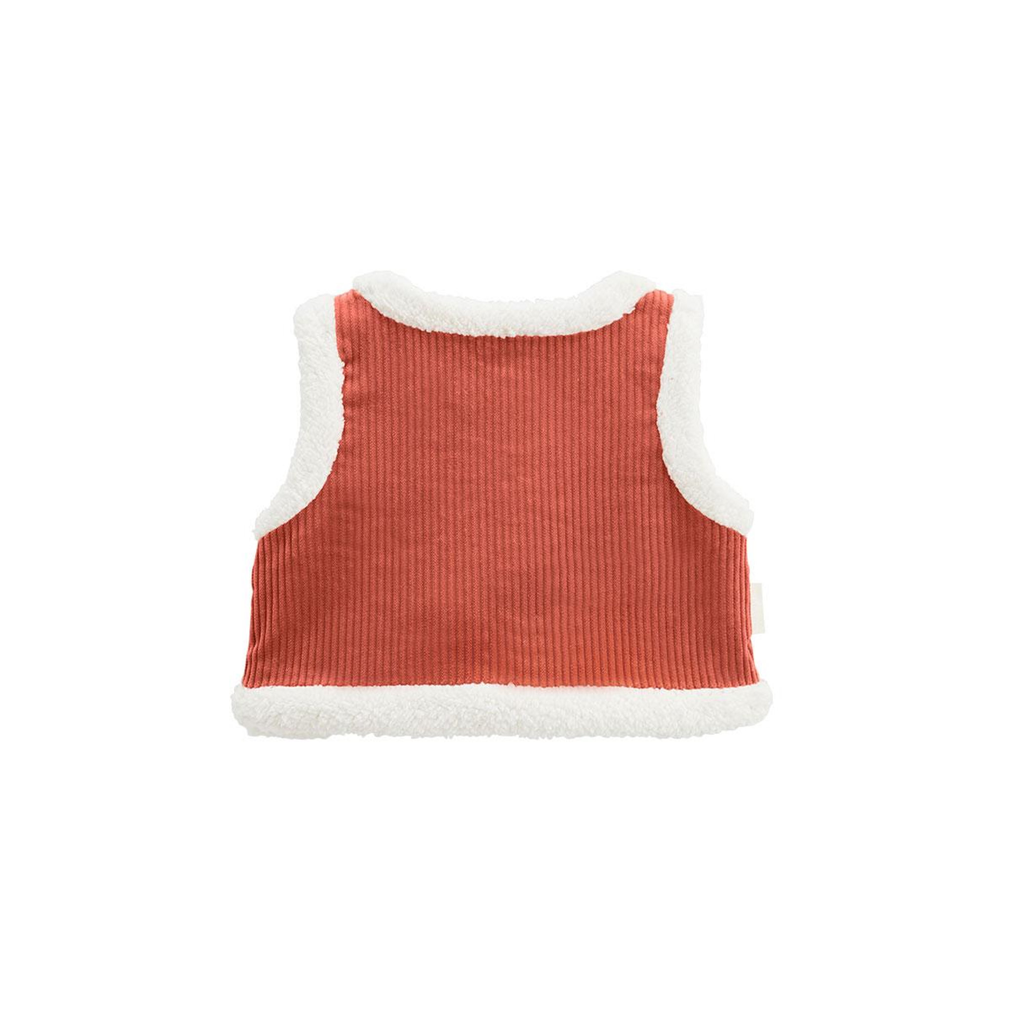 Voir la diapositive 2 : Petit Béguin Veste sans manches enfant réversible en velours côtelé manouk