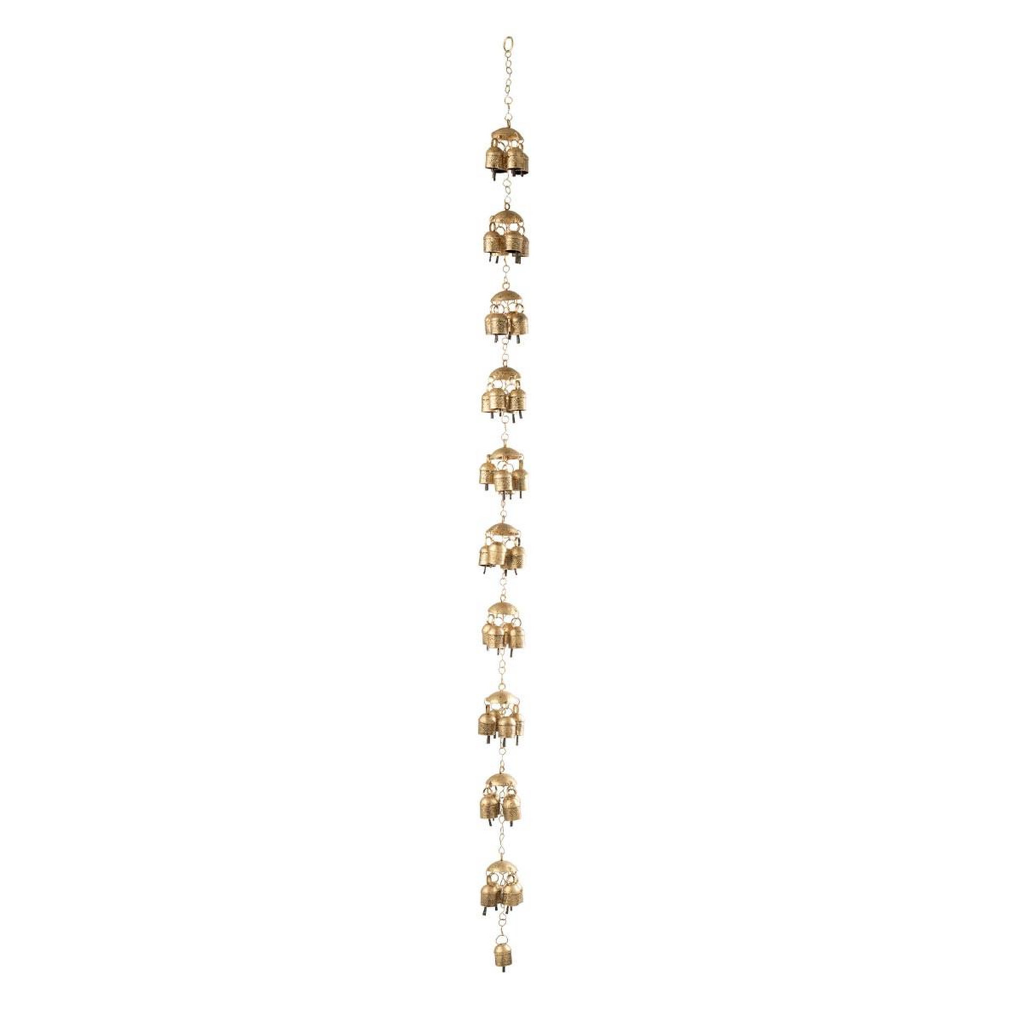 J-LINE Suspension déco en métal  cloches  152cm doré
