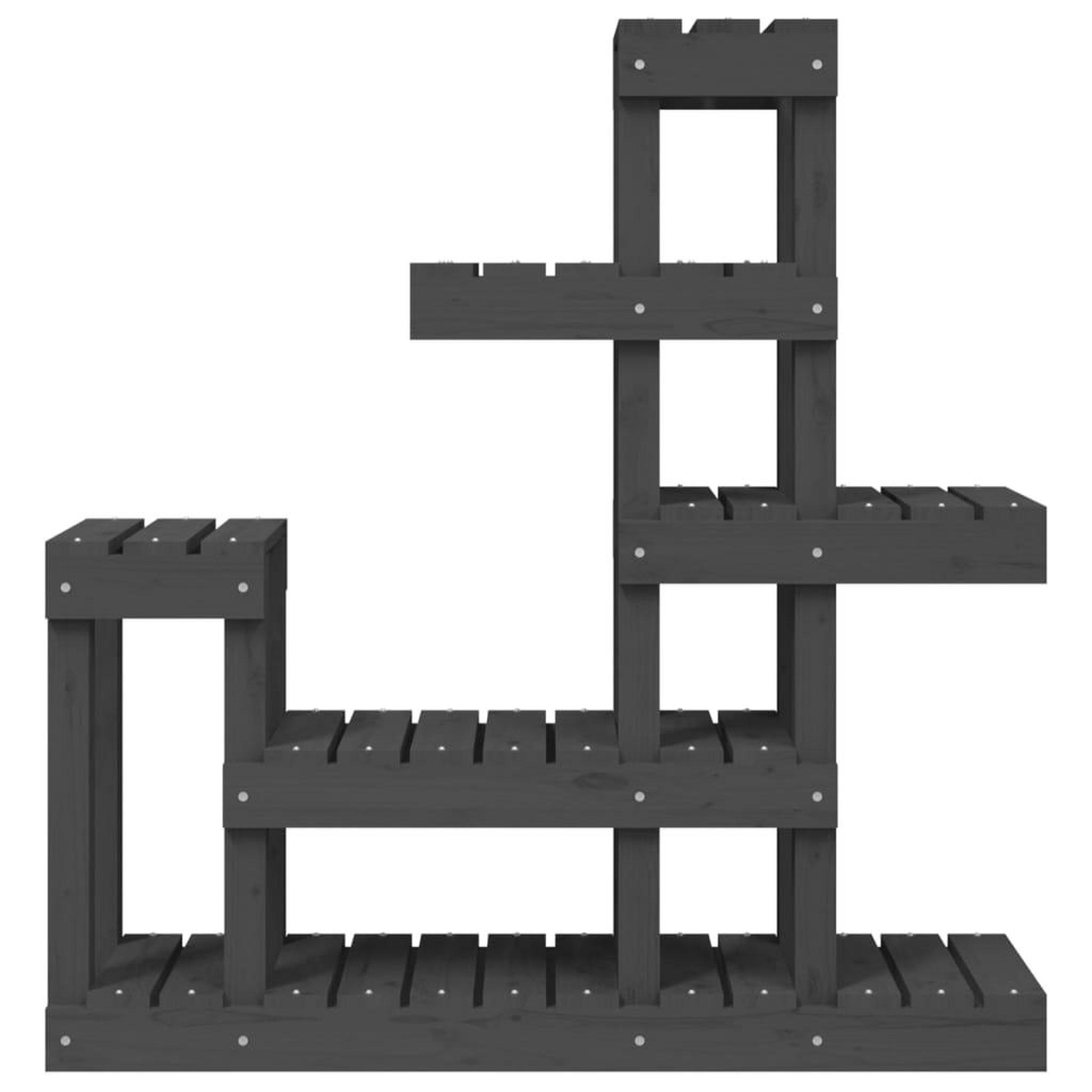 Voir la diapositive 5 : VIDAXL Support a plantes Gris 92x25x97 cm Bois massif de pin