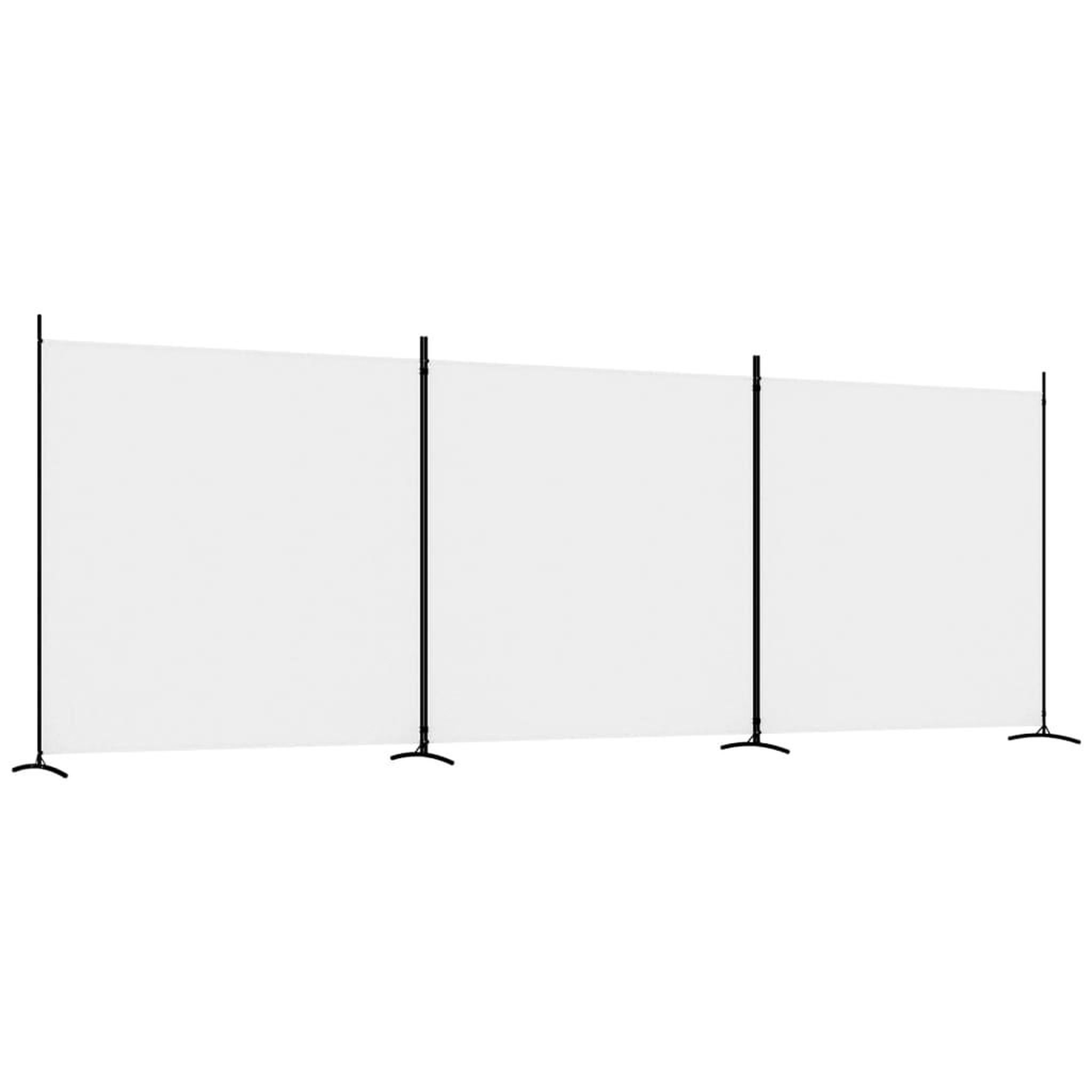 Voir la diapositive 2 : VIDAXL Cloison de separation 3 panneaux Blanc 525x180 cm Tissu