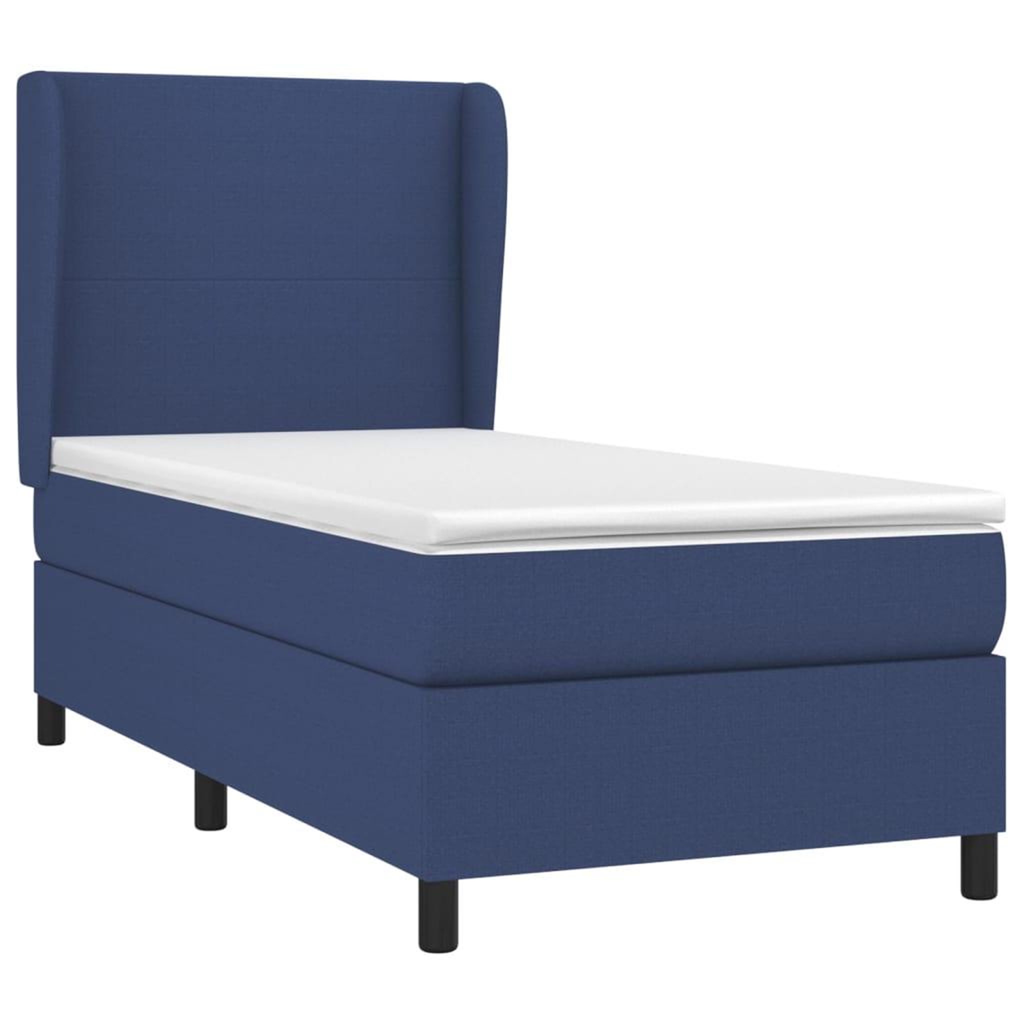 Voir la diapositive 3 : VIDAXL Sommier a lattes de lit avec matelas Bleu 80x200 cm Tissu
