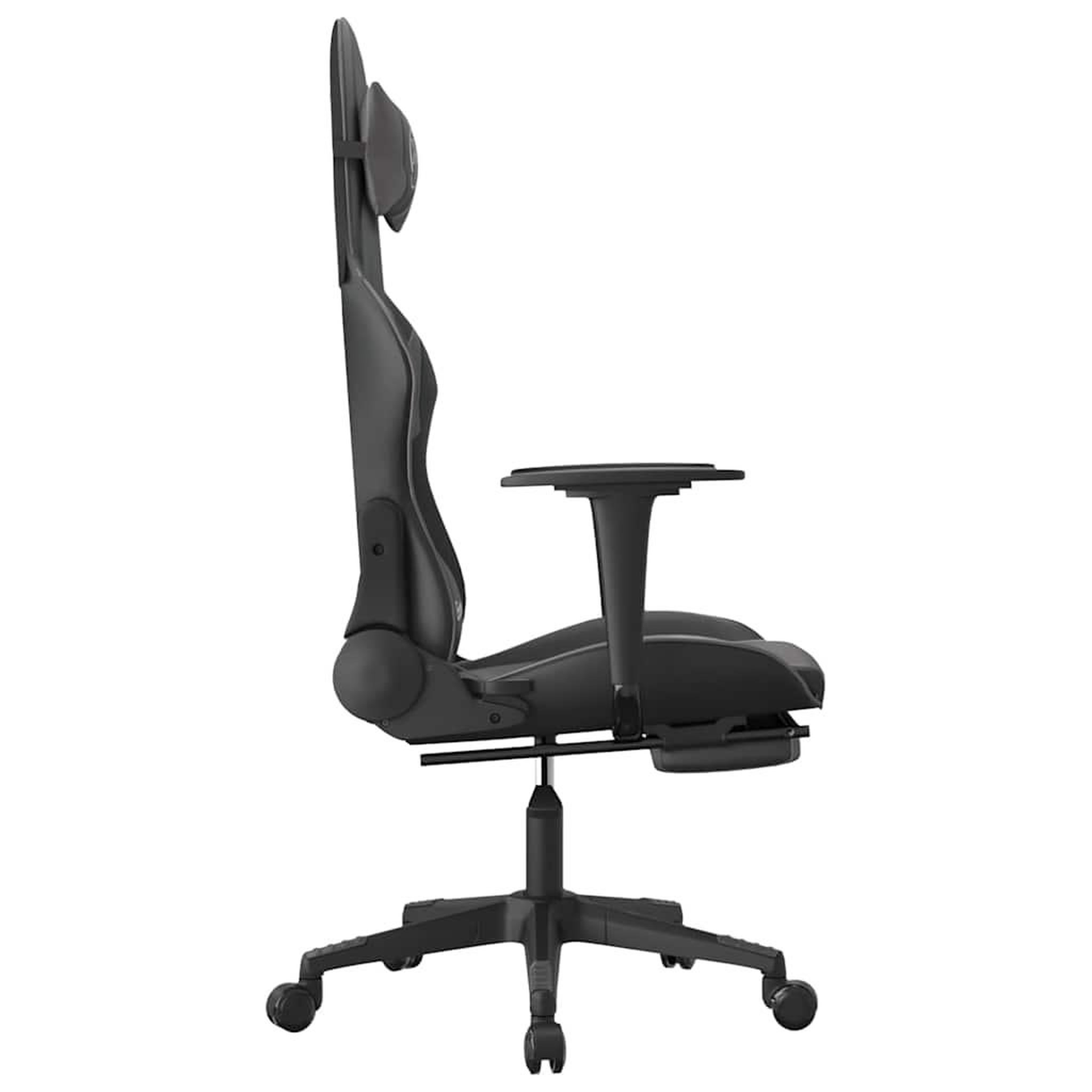 Voir la diapositive 5 : VIDAXL Chaise de jeu de massage et repose-pied Noir et gris Similicuir