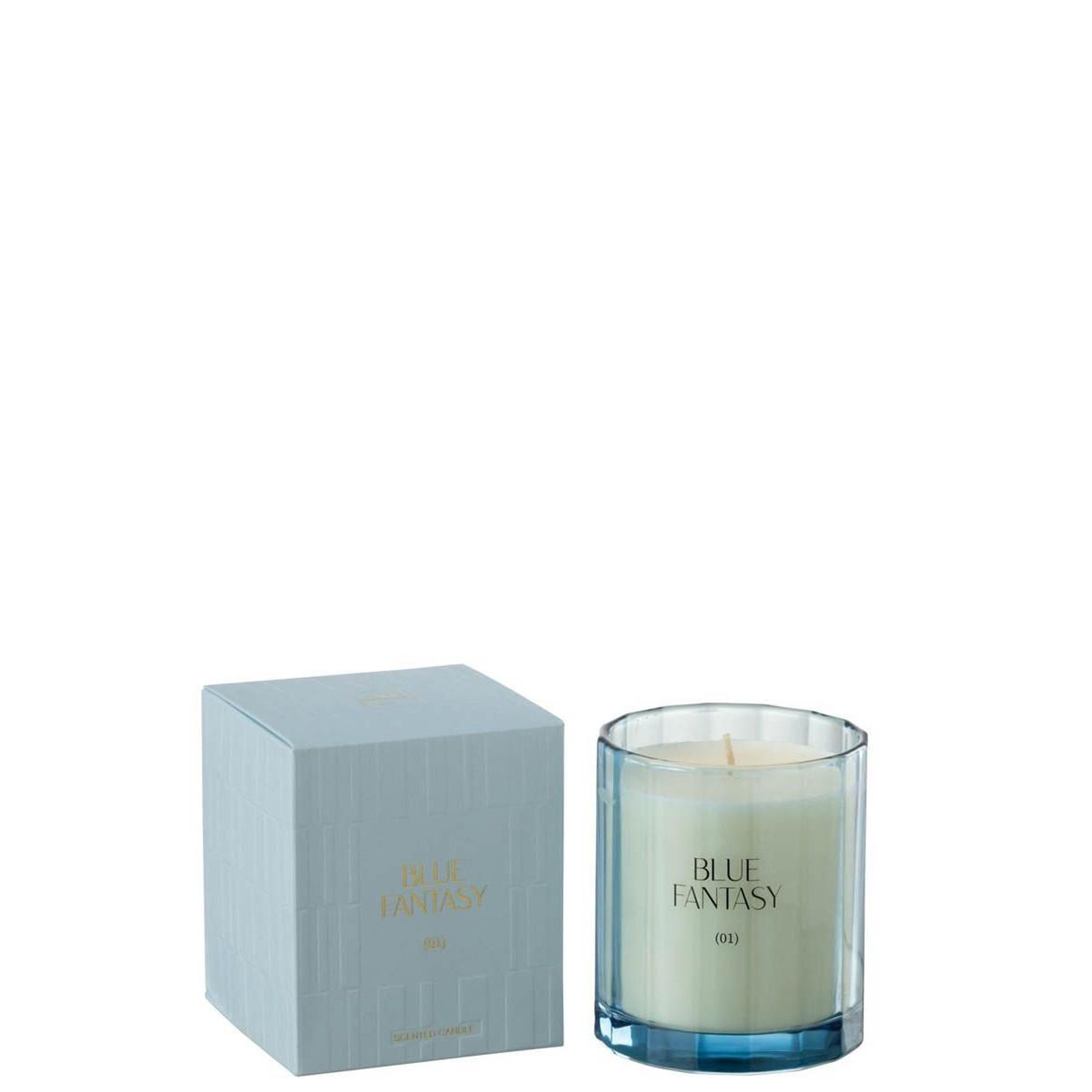 Voir la diapositive 2 : J-LINE Bougie parfumée design  elie  10cm blue fantasy
