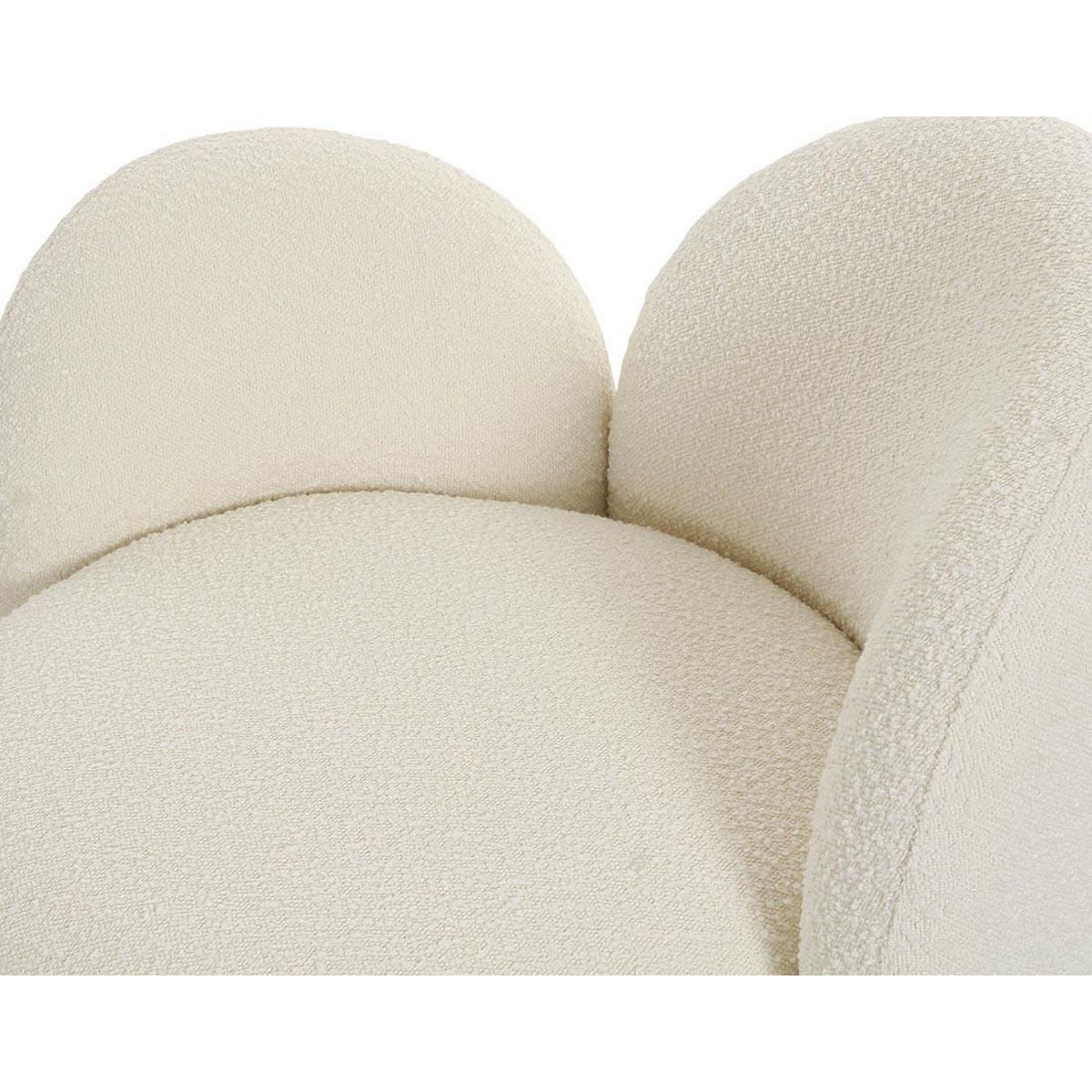 LISA DESIGN Leonardo - fauteuil accoudoir gauche - pieds en frêne massif - en tissu bouclette