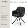 Voir la diapositive 6 : tectake Chaise pivotante en velours rembourrée noir/noir Lot de 4