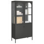 Voir la diapositive 4 : VIDAXL Buffet haut noir 90x40x180 cm verre et acier