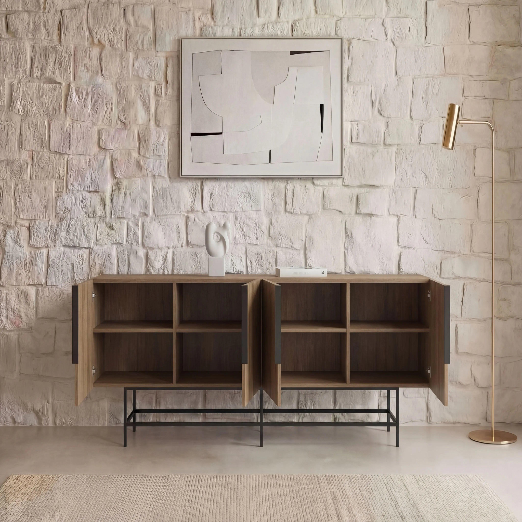 Voir la diapositive 5 : CASANOVA PARIS Soma - buffet 4 portes 200cm en mélamine
