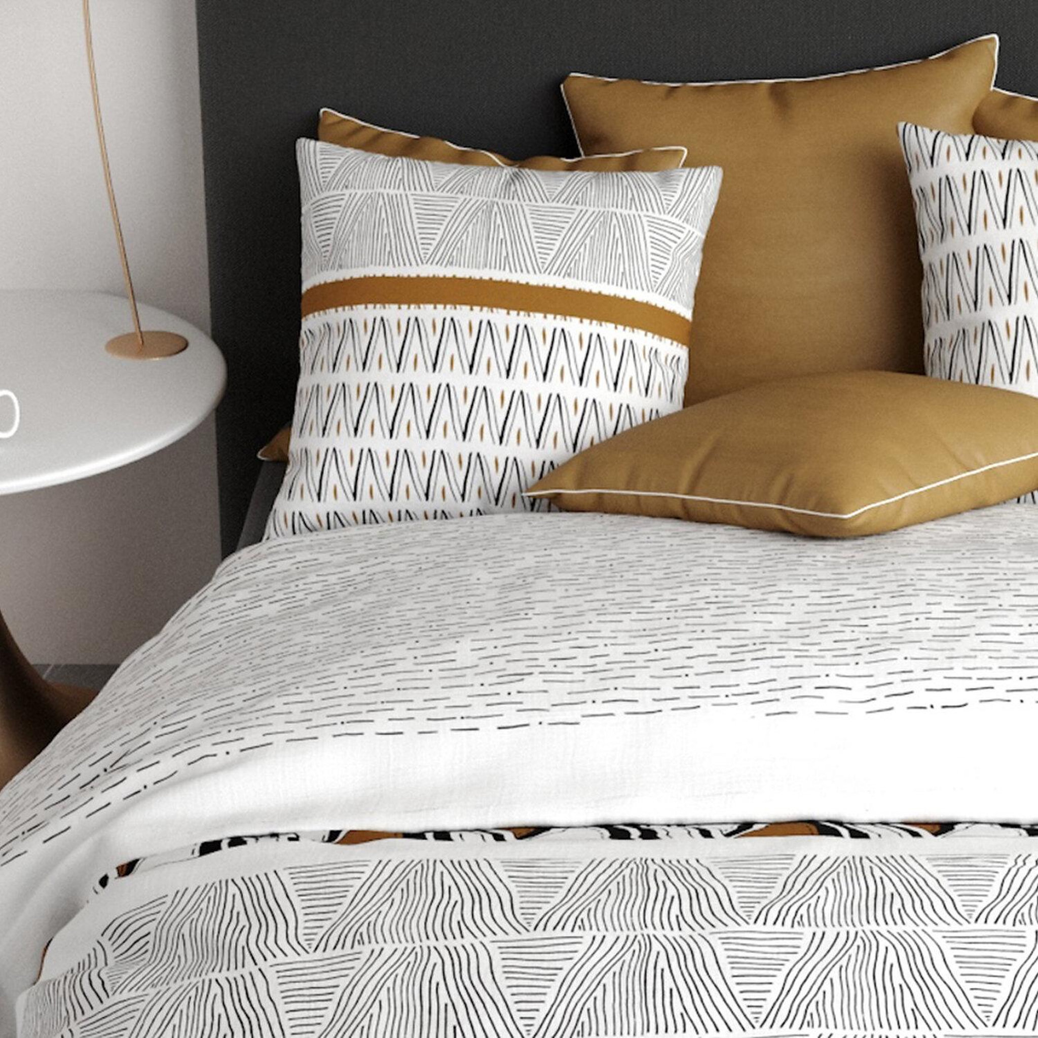 Voir la diapositive 3 : ATELIER DU COTON Parure housse de couette 100%coton 57fils louxor