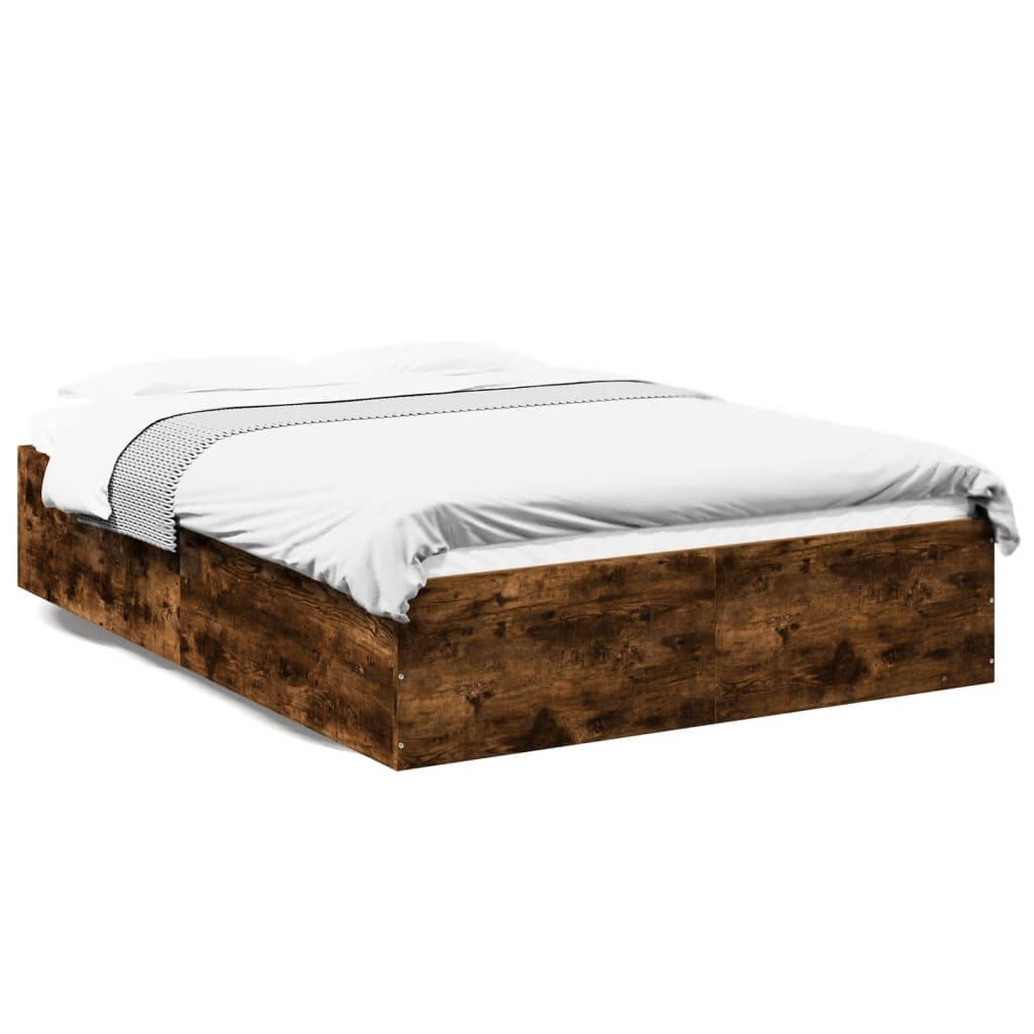 Voir la diapositive 2 : VIDAXL Cadre de lit sans matelas chene fume 120x200 cm