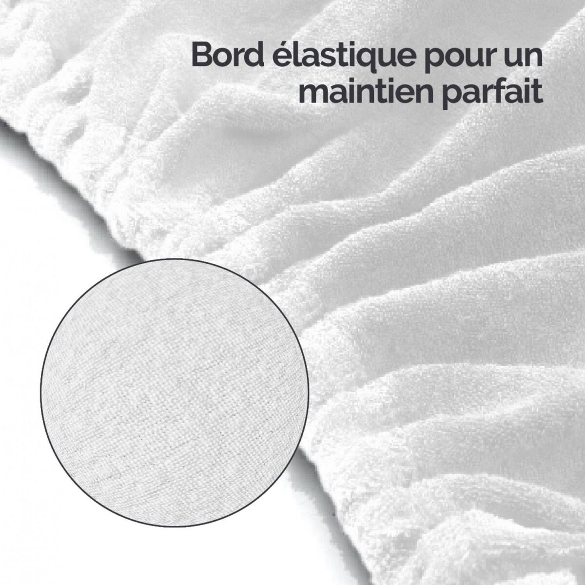 VIVEZEN Drap housse de protection en éponge pour coussin demi-rond 66 cm x 22 cm x 12 cm de table de massage - Blanc