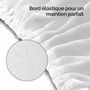 Voir la diapositive 4 : VIVEZEN Drap housse de protection en éponge pour coussin demi-rond 66 cm x 22 cm x 12 cm de table de massage - Blanc