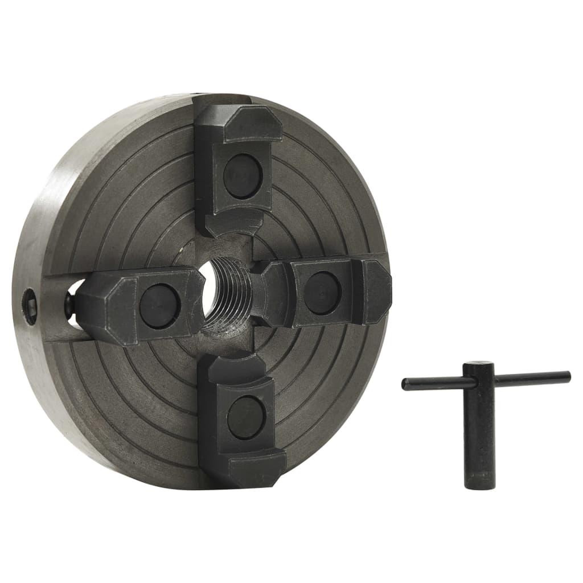 Voir la diapositive 2 : VIDAXL Mandrin a bois a 4 machoires connexion M33 acier noir 150x63 mm
