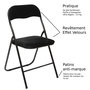 Voir la diapositive 3 : TOILINUX Lot de 6 Chaises pliantes effet velours