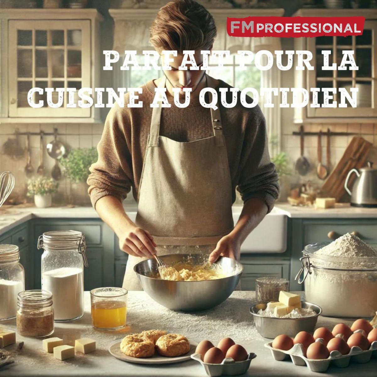 FM PROFESSIONAL Fouet de cuisine et pâtisserie en inox 25 cm FM Professional