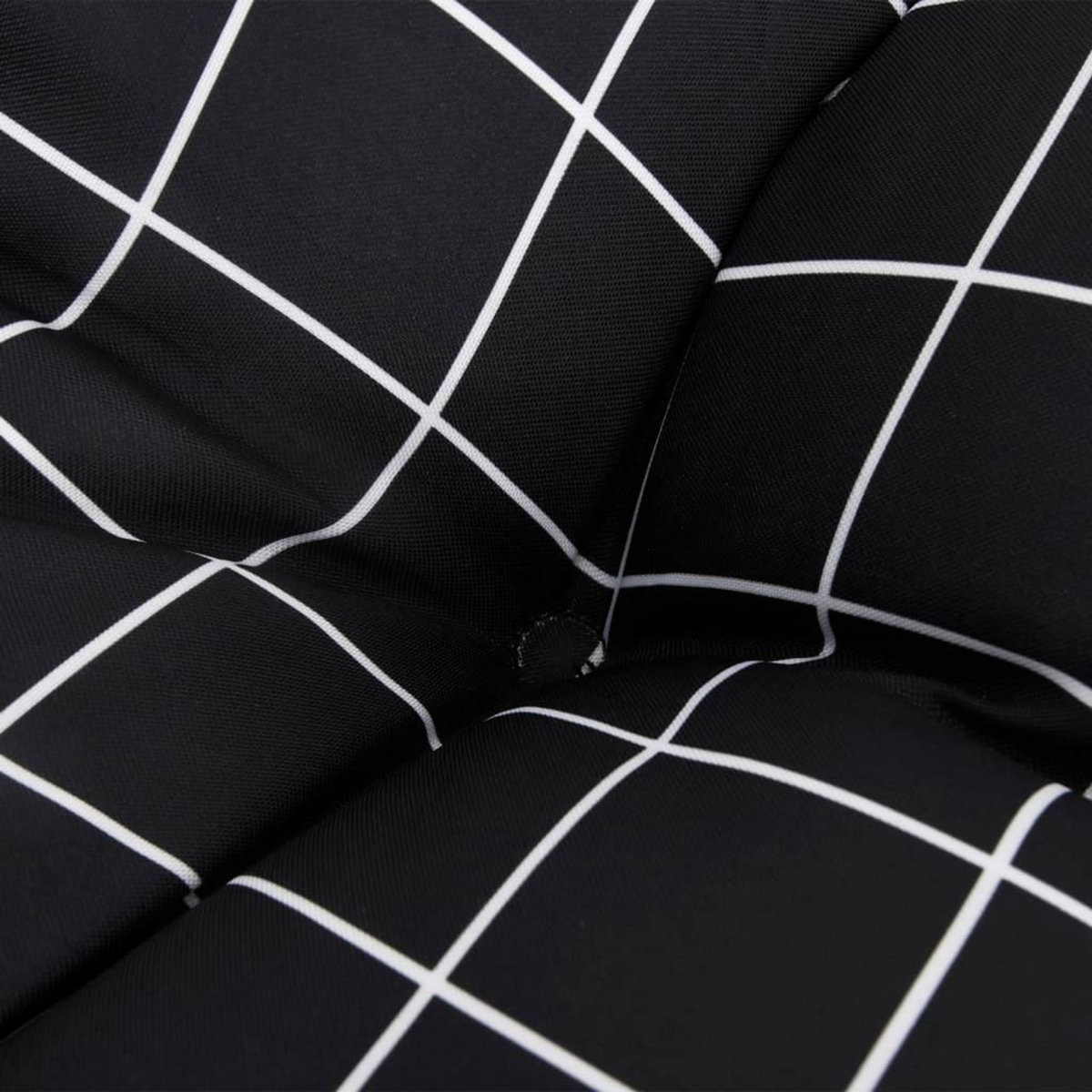 VIDAXL Coussin de banc de jardin carreaux noir 100x50x7cm tissu oxford