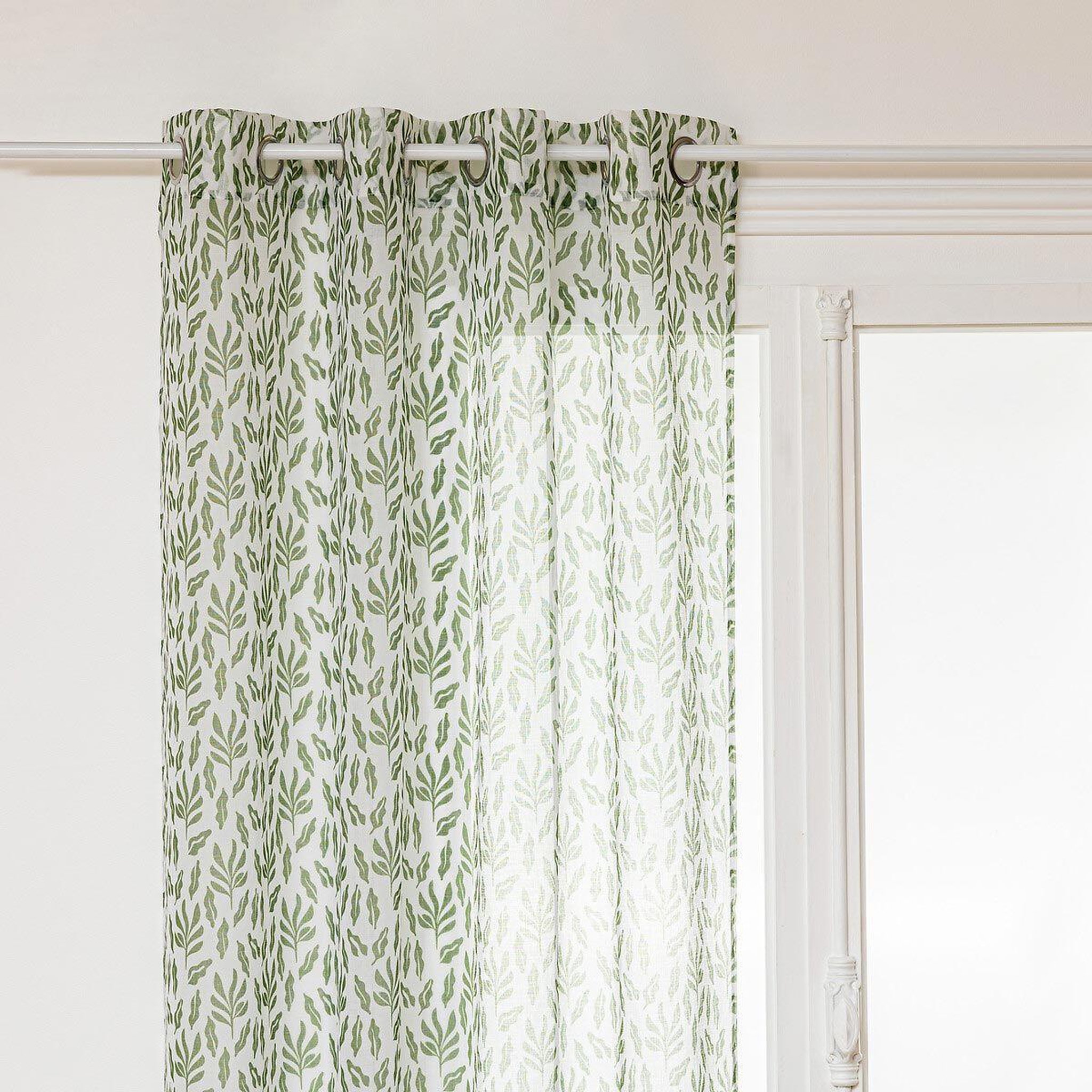 Voir la diapositive 1 : ATMOSPHERA Rideau voilage imprimé  cosy  140x240cm vert
