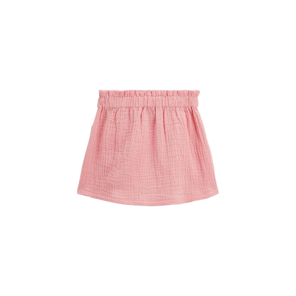Petit Béguin Jupe enfant rose en gaze de coton Caraïbes
