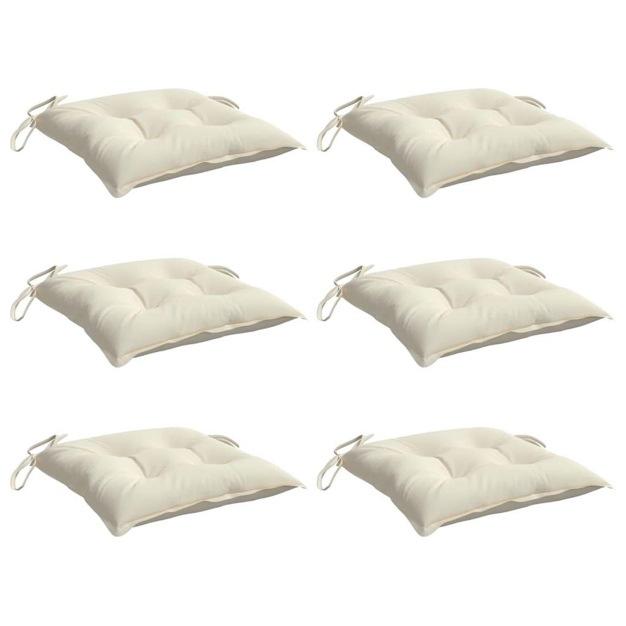 Voir la diapositive 3 : VIDAXL Coussins de chaise lot de 6 blanc creme 40x40x7 cm tissu oxford
