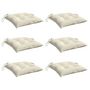 Voir la diapositive 3 : VIDAXL Coussins de chaise lot de 6 blanc creme 40x40x7 cm tissu oxford