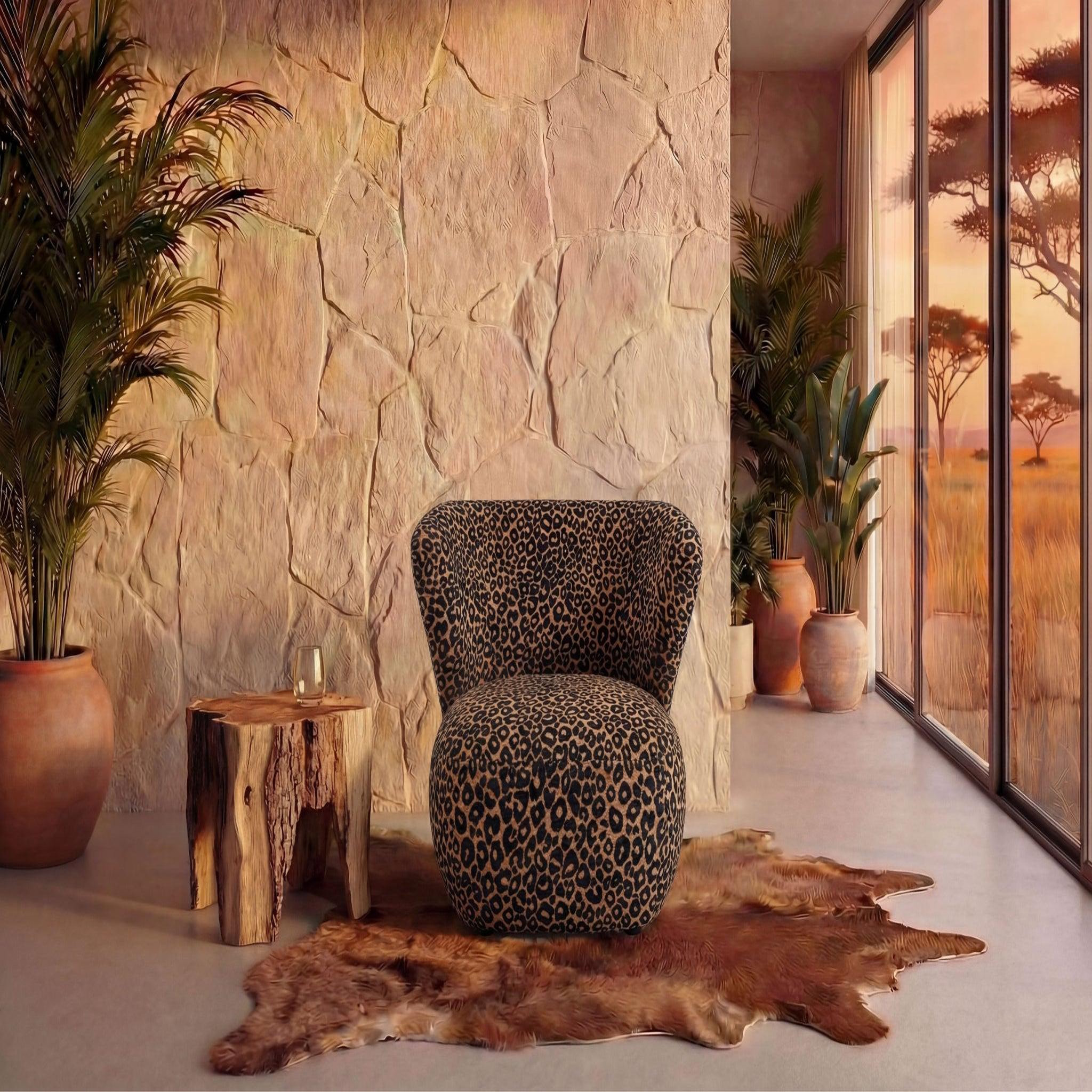 Voir la diapositive 3 : CASANOVA PARIS Capri - fauteuil tissu imprimé animalier