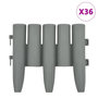 Voir la diapositive 2 : VIDAXL Bordures de pelouse 36 pcs Gris 10 m PP