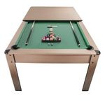 SOKKER Billard convertible couleur bois Chêne 226 x 126cm - Ambiance. Coloris disponibles : Vert, Bleu, Gris