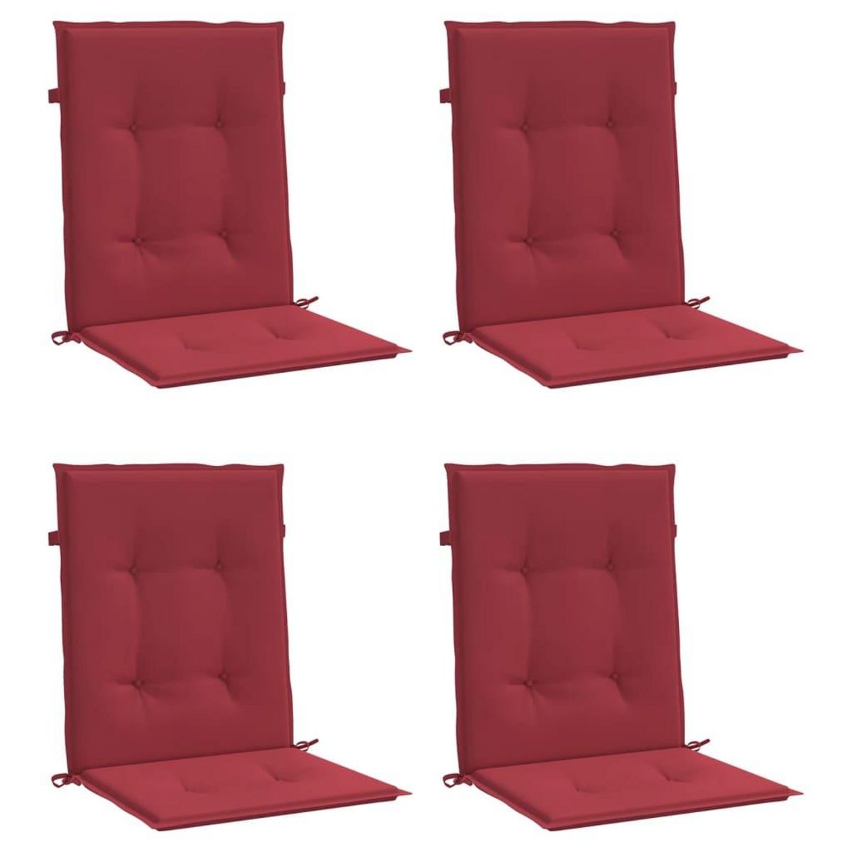 VIDAXL Coussins de chaise de jardin a dossier bas lot de 4