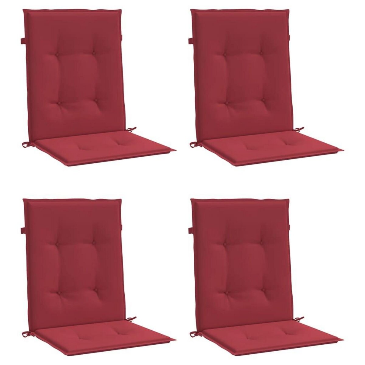 VIDAXL Coussins de chaise de jardin a dossier bas lot de 4