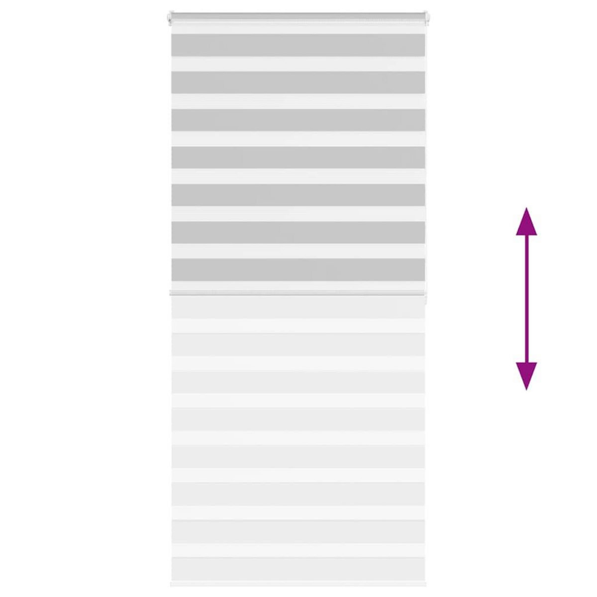 VIDAXL Store zebre gris clair largeur du tissu 95,9 cm polyester