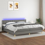 Voir la diapositive 1 : VIDAXL Sommier a lattes de lit et matelas et LED Gris fonce 200x200 cm
