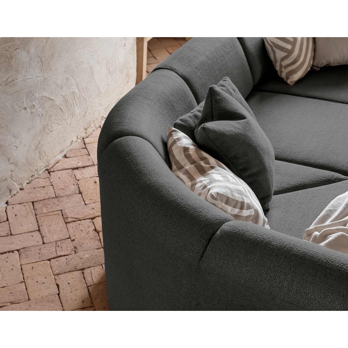 BEST MOBILIER Siena - canapé d'angle gauche - 5 places - en tissu