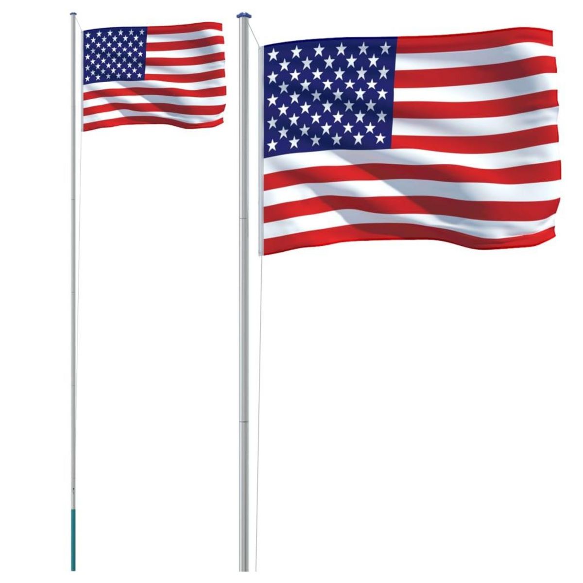 VIDAXL Drapeau des Etats-Unis et mat 6,23 m Aluminium