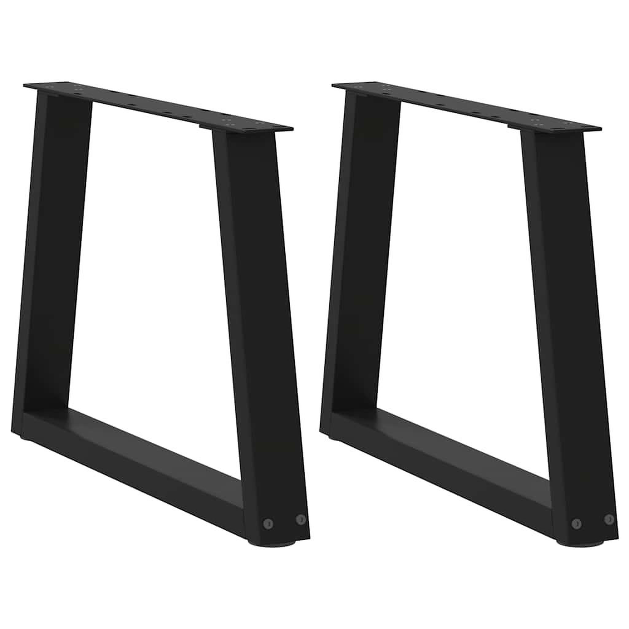 VIDAXL Pieds de table a manger forme V 2 pcs noir 50x(42-43,3)cm acier
