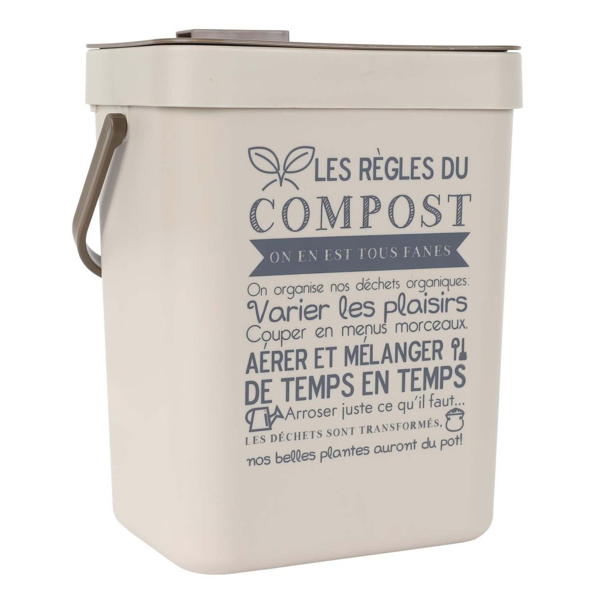 Voir la diapositive 3 : Je cherche une idee Poubelle de compostage 5 l avec accroche