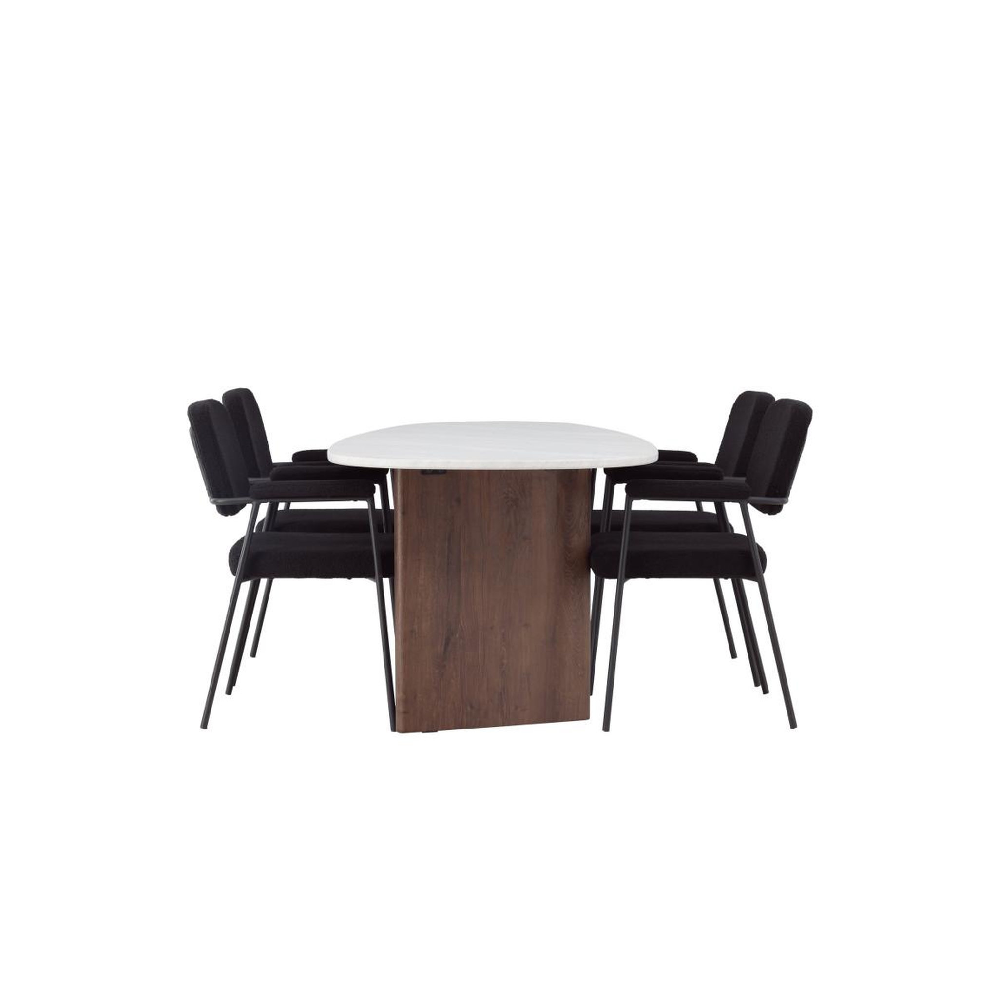 Voir la diapositive 2 : Paris Prix Ensemble table à manger & 4 chaises  gronvik & yesterday  180cm gris clair & noir