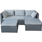 Habitat et Jardin Salon de jardin bas en résine tressée  Diya  3 places - Gris clair