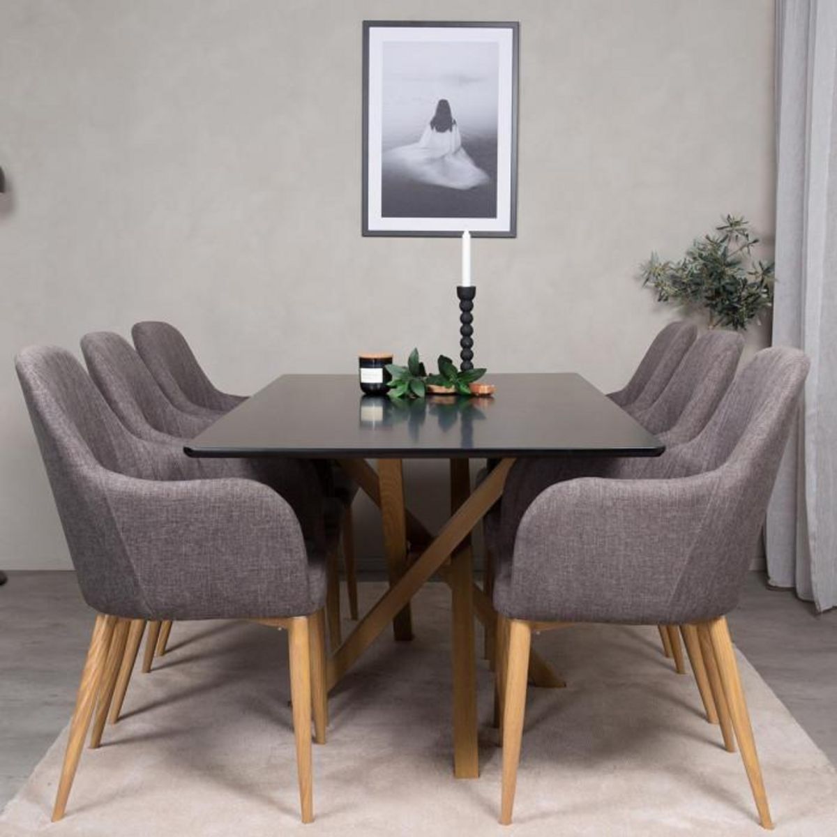 Paris Prix Table à Manger  Piazza  180cm Noir & Naturel