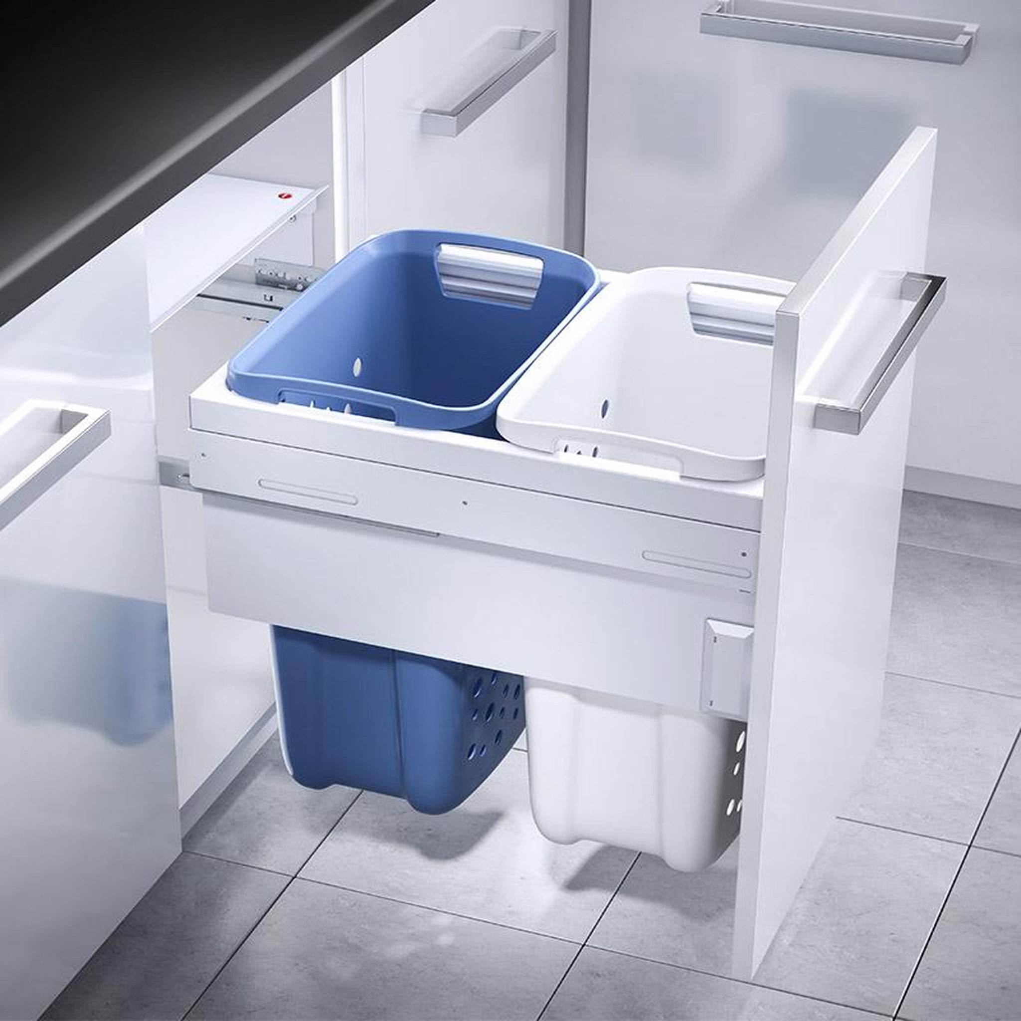 Voir la diapositive 2 : HAILO Double panier à linge encastrable 66l hailo laundry carrier 450