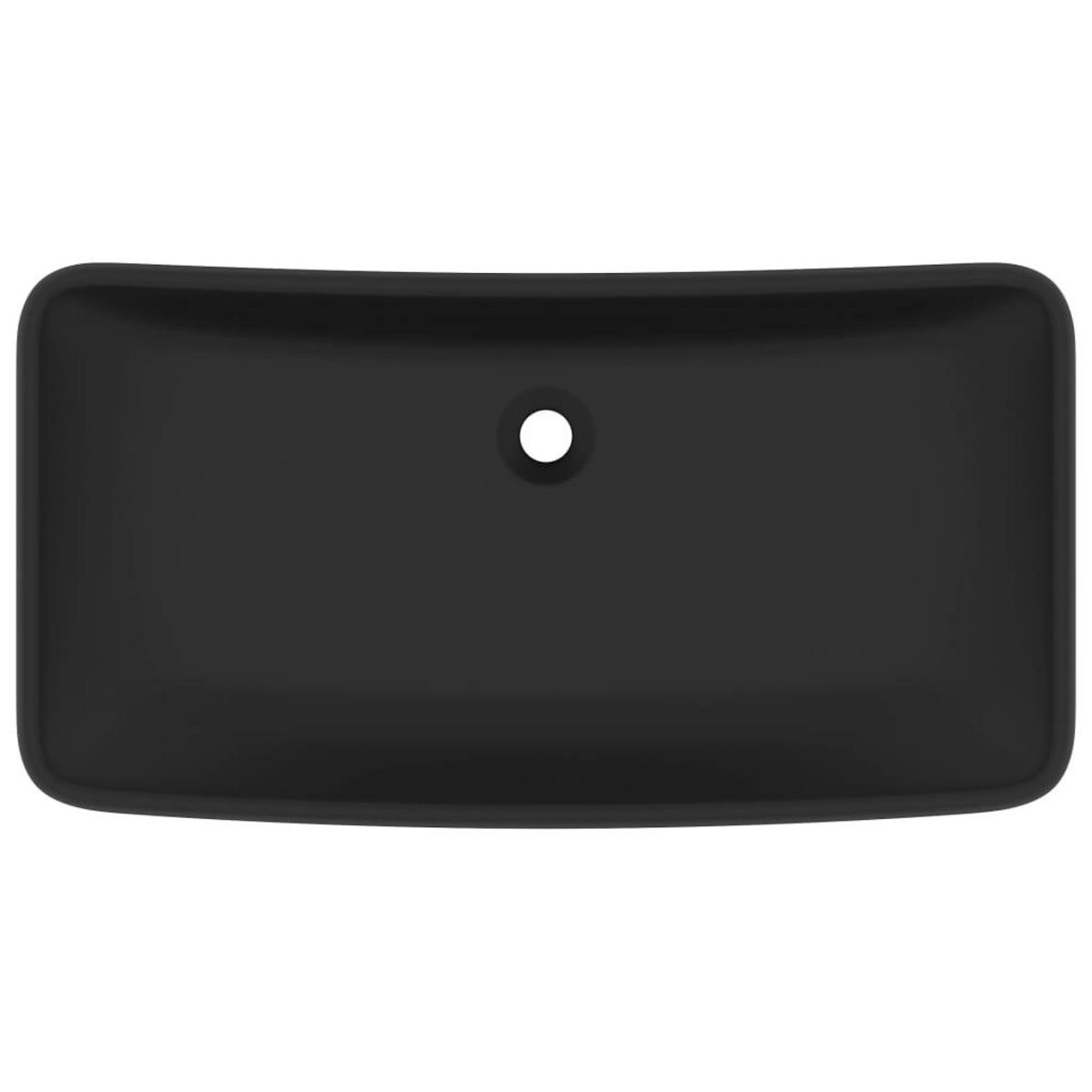 VIDAXL Lavabo de luxe rectangulaire Noir mat 71x38 cm Ceramique