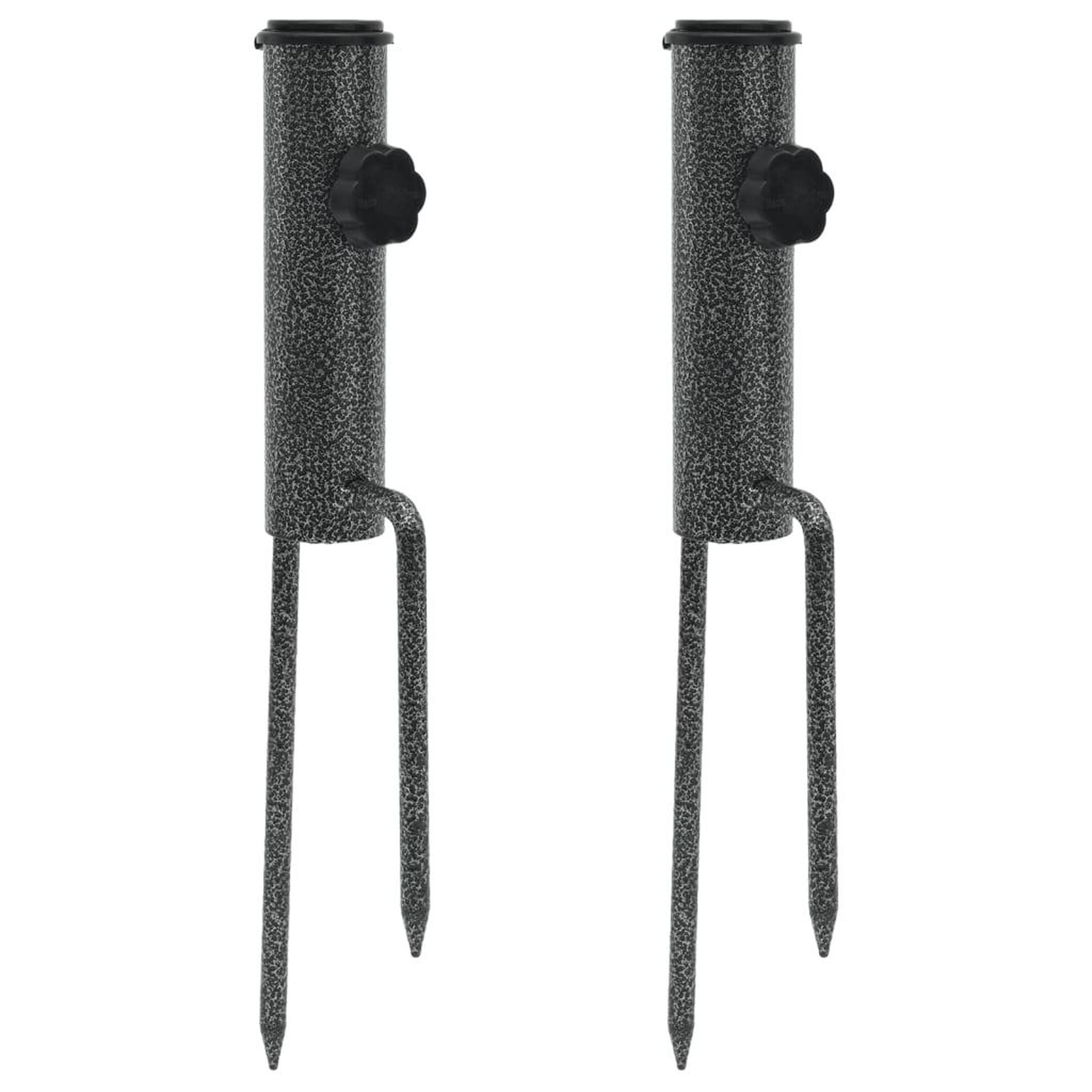 VIDAXL Support de parasol avec piquets 2 pcs 9x35 cm acier galvanise