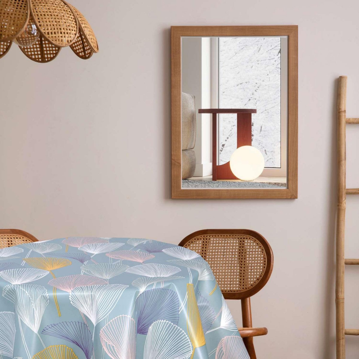 HABITABLE Nappe en toile cirée ronde Cottey - Diam. 150 cm - Bleu