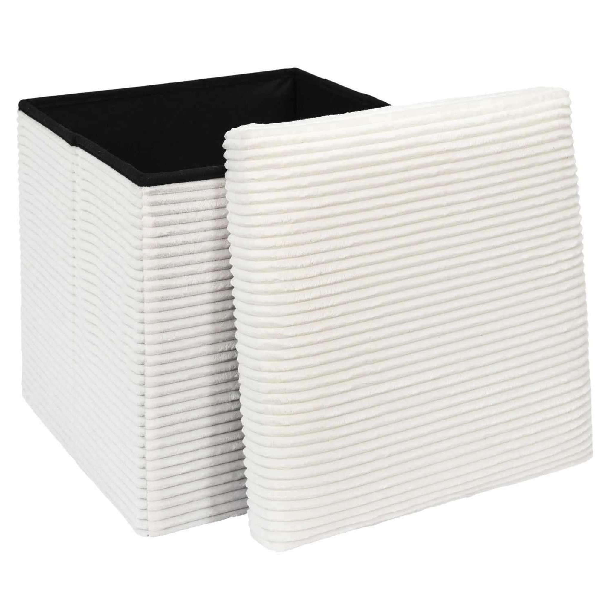 Voir la diapositive 3 : The Home Deco Factory Pouf de rangement pliable effet côtelé