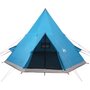 Voir la diapositive 5 : VIDAXL Tente de camping tipi 4 personnes bleu impermeable