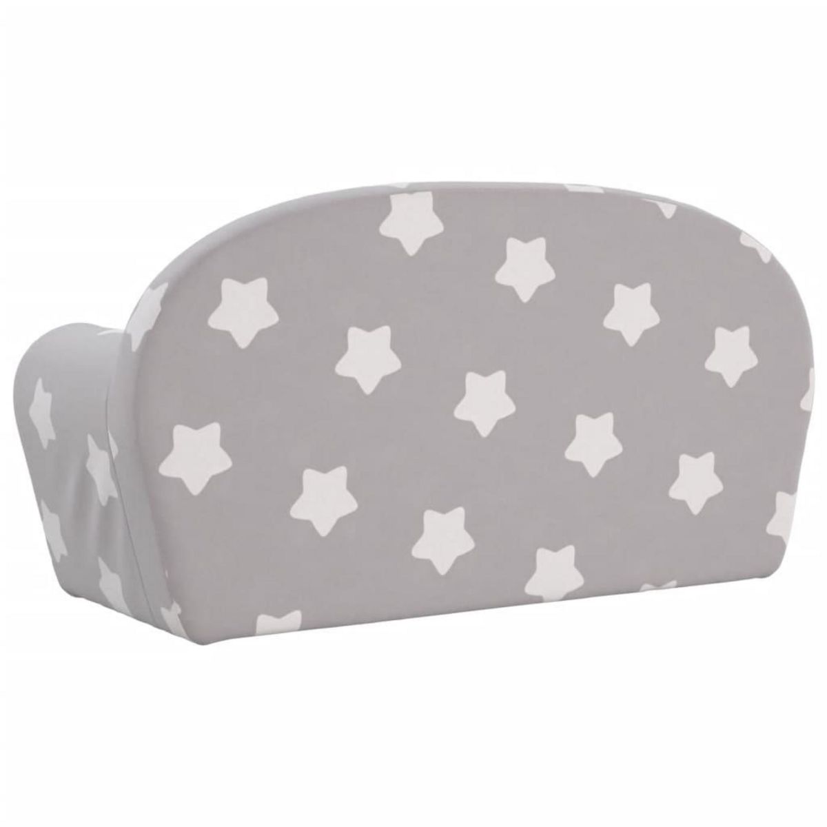 VIDAXL Canape enfants 2 places gris clair avec etoiles peluche douce