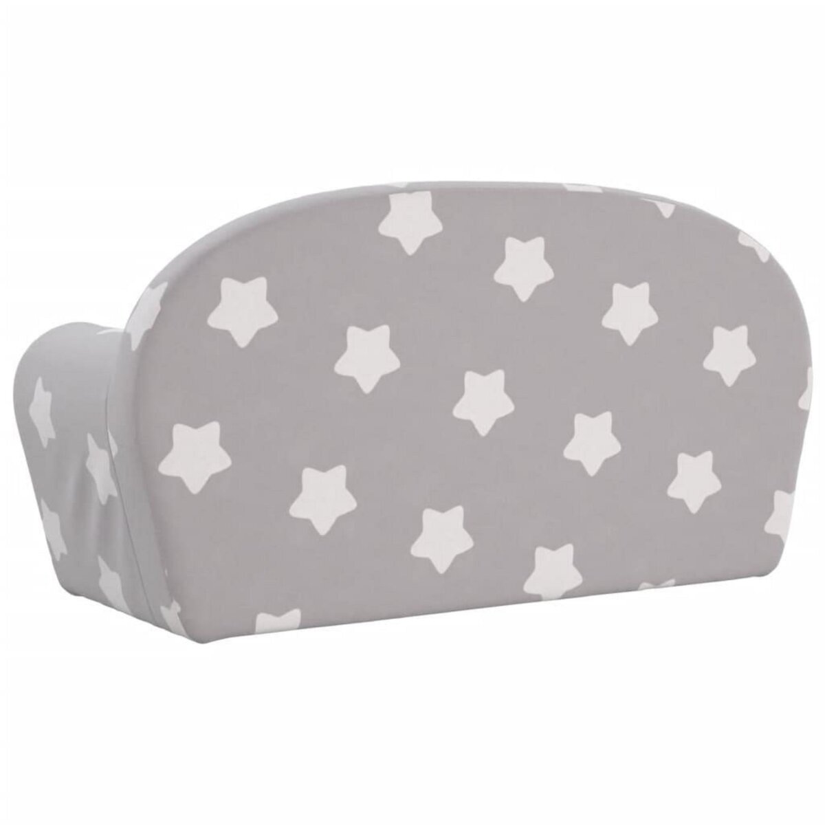 VIDAXL Canape enfants 2 places gris clair avec etoiles peluche douce