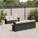 VIDAXL Salon de jardin 8 pcs avec coussins noir resine tressee
